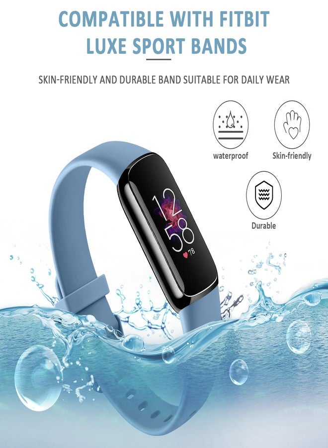 اي كي سوار AK الرياضي متوافق مع أساور Fitbit Luxe للرجال والنساء، أساور معصم رياضية بديلة من السيليكون الناعم لجهاز تتبع اللياقة البدنية والصحة Fitbit Luxe (صغير، أزرق لكبار السن) - Image 4